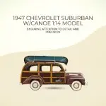 AJ017 1947 Chevrolet Suburban W/Canoe 1:14 